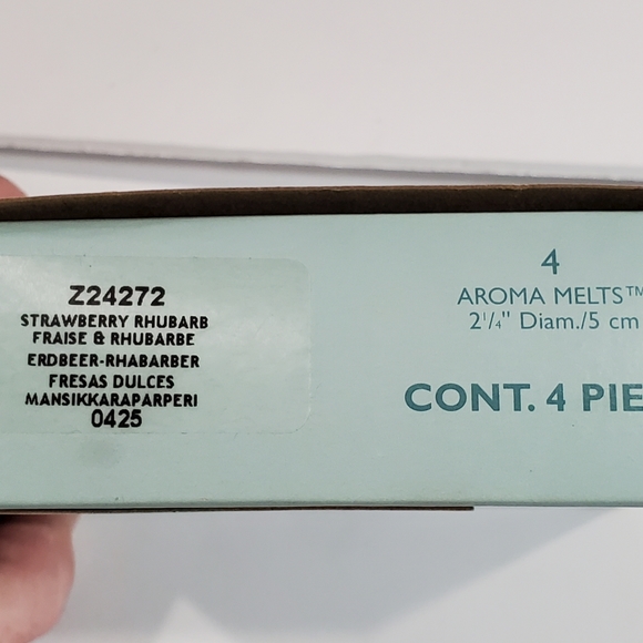 PartyLite Antique Brass Aroma Melts Warm & 2 Strawberry Rhubarb Wax Melts EUC - Picture 12 of 13
